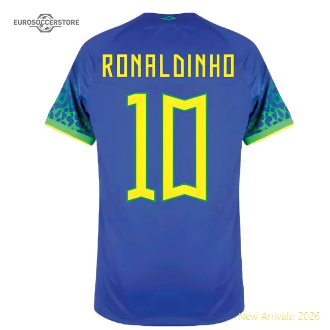 2022-2023 Brazil Away Shirt (RONALDINHO 10)-Football Jersey Hub