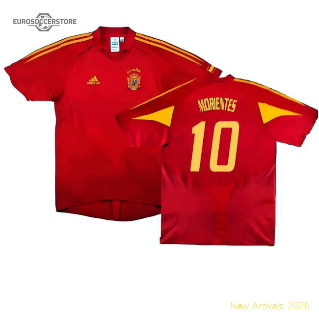 Spain 2004-06 Home Shirt ((Very Good) XL) (Morientes 10)-Football Jersey Hub