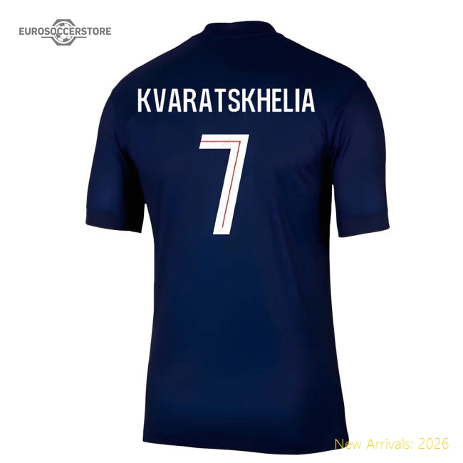2025-2026 PSG Paris Saint Germain Home Shirt (Kvaratskhelia 7)-Football Jersey Hub