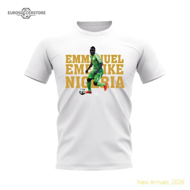 Emenike Nigeria Player Tee (White)-Football Jersey Hub
