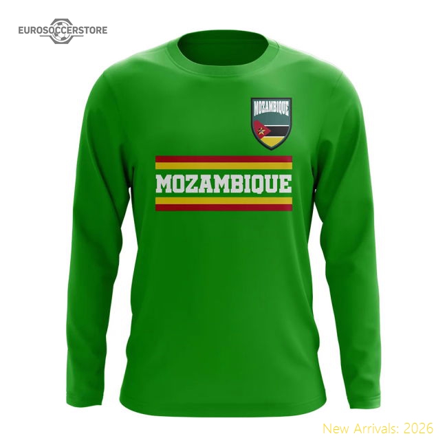 Mozambique Core Football Country Long Sleeve T-Shirt (Green)-Football Jersey Hub