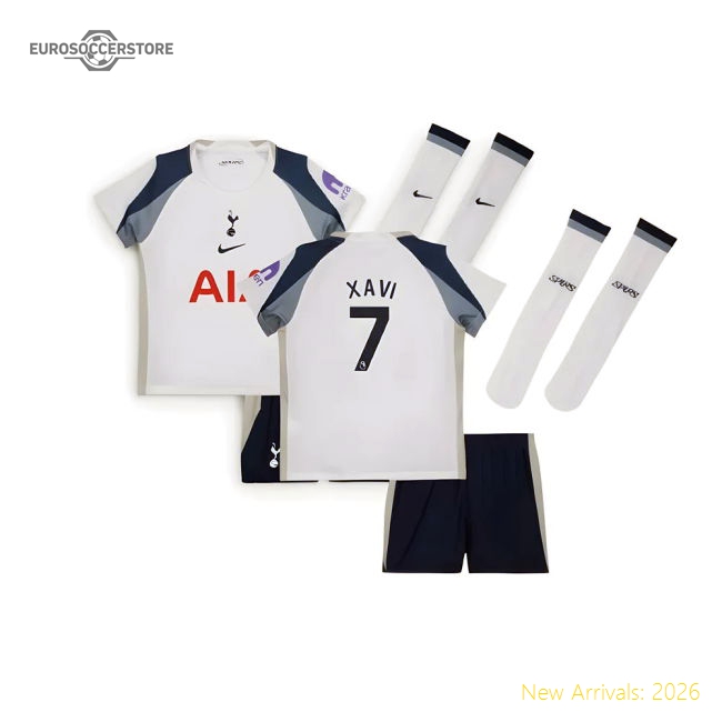 2025-2026 Tottenham Home Little Kids Mini Kit (Xavi 7)-Football Jersey Hub
