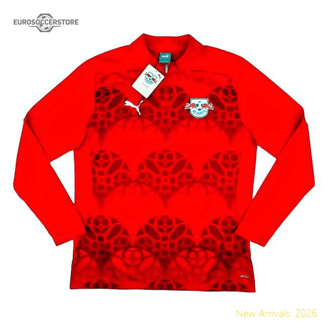 2024-2025 Red Bull Leipzig Prematch 1/4 Zip Top (Red)-Football Jersey Hub
