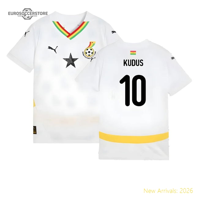 2024-2025 Ghana Home Shirt (Kids) (Kudus 10)-Football Jersey Hub