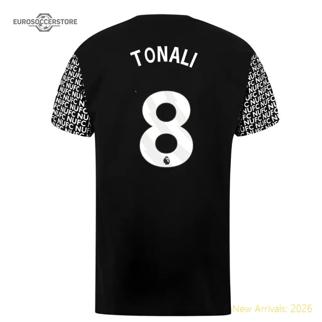 Newcastle Graphic T-Shirt (Black) (Tonali 8)-Football Jersey Hub