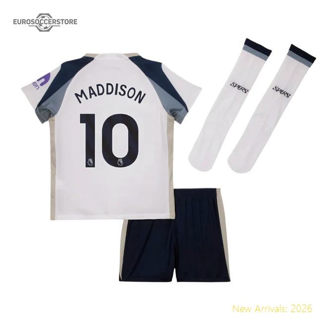 2025-2026 Tottenham Home Little Kids Mini Kit (Maddison 10)-Football Jersey Hub