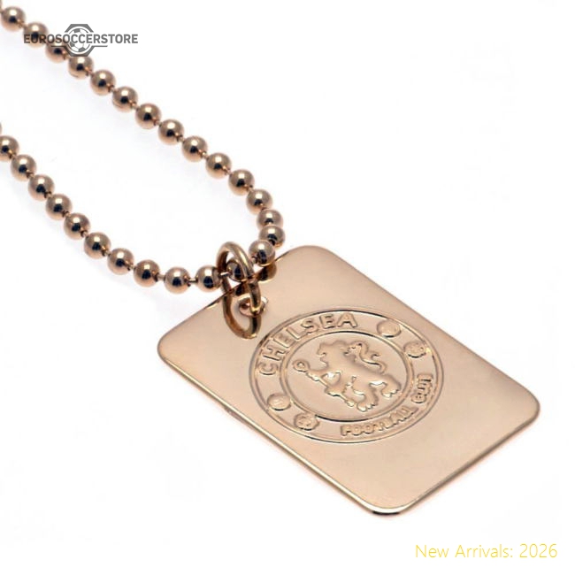 Chelsea FC Gold Plated Dog Tag & Chain-Football Jersey Hub