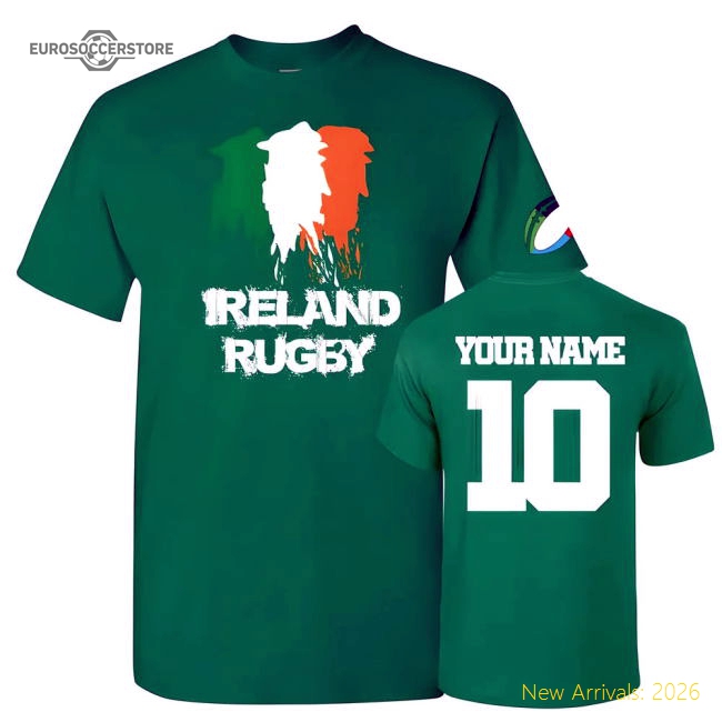 Ireland Country Rugby T-Shirt (Your Name)-Football Jersey Hub