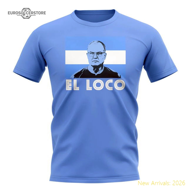 Marcelo Bielsa El Loco T-Shirt (Sky Blue)-Football Jersey Hub