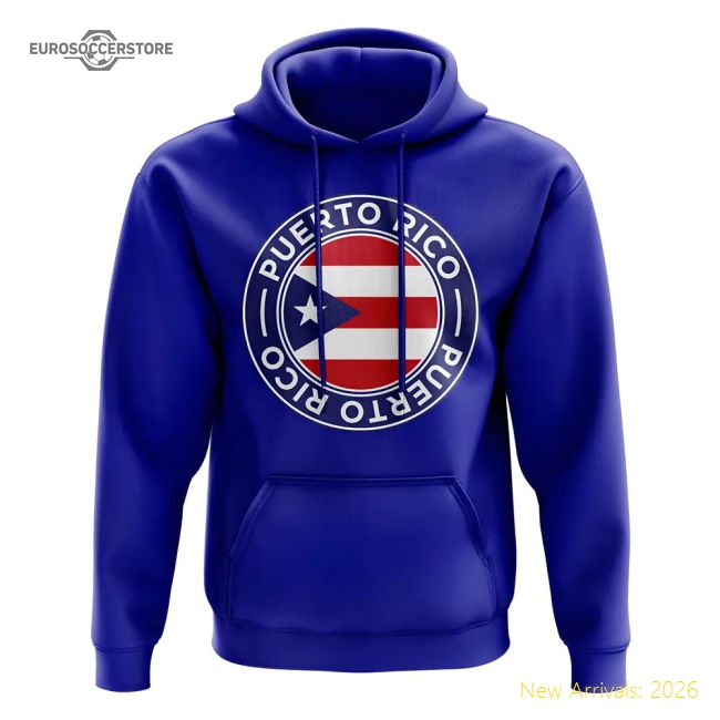 Puerto Rico Football Badge Hoodie (Royal)-Football Jersey Hub