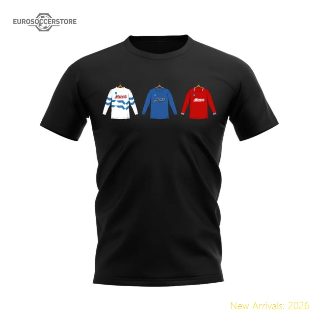 Napoli 1989-1990 Retro Shirt T-shirt (Black)-Football Jersey Hub