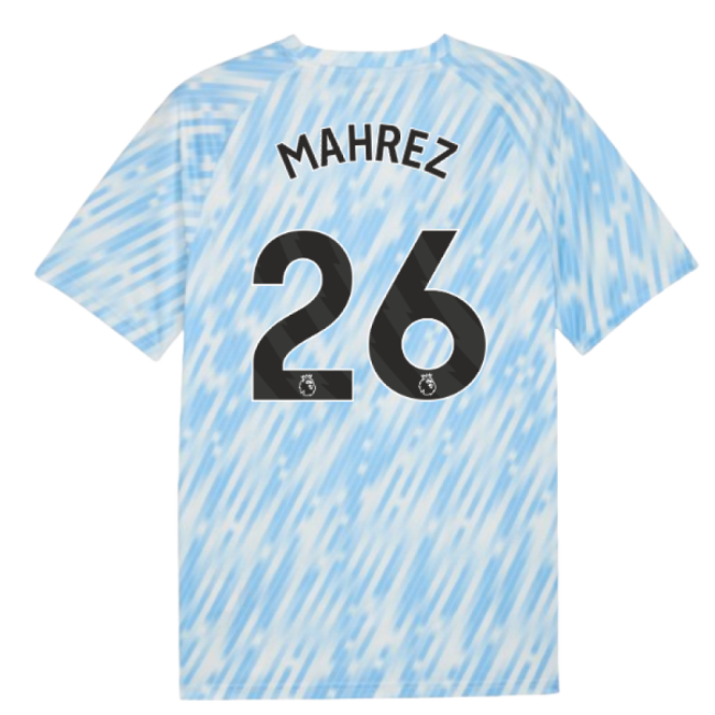 2025-2026 Man City Warm Up Jersey (Silver Sky) (Mahrez 26)-Football Jersey Hub