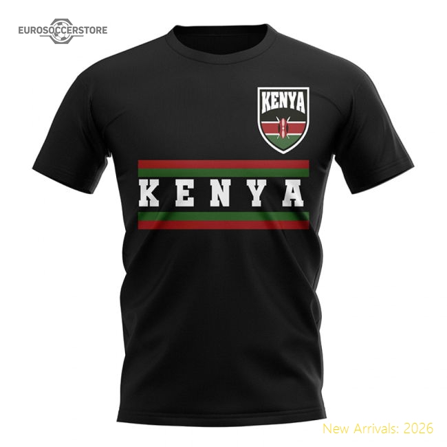 Kenya Core Football Country T-Shirt (Black)-Football Jersey Hub