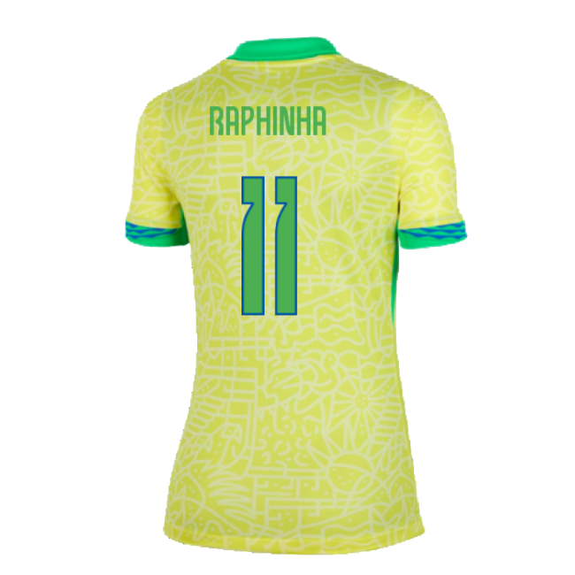 2024-2025 Brazil Home Shirt (Womens) (Raphinha 11)-Football Jersey Hub