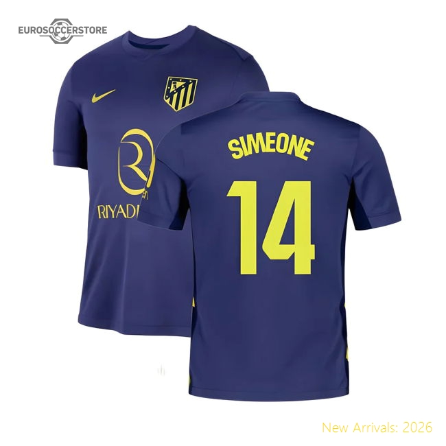 2025-2026 Atletico Madrid Away Shirt (Simeone 14)-Football Jersey Hub