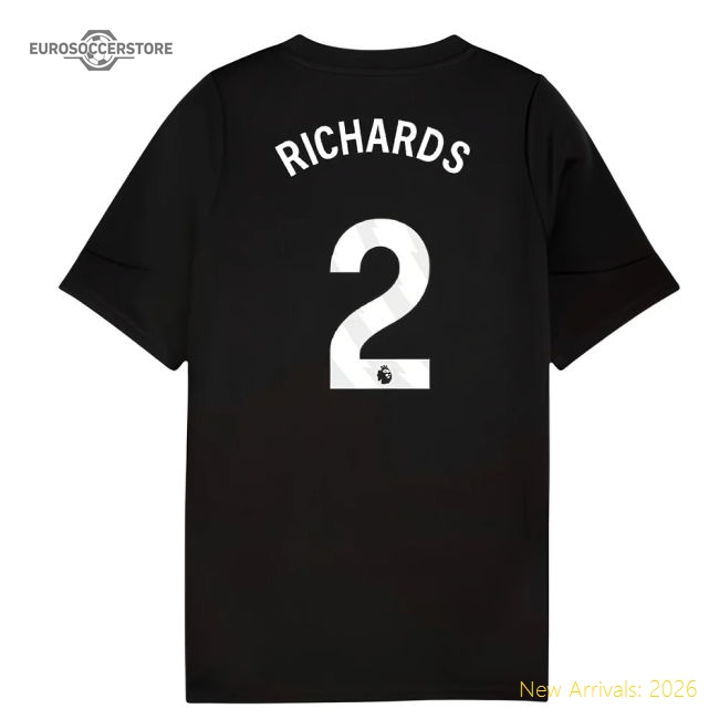 2025-2026 Man City Training Jersey (Black) - Kids (Richards 2)-Football Jersey Hub