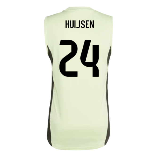 2025-2026 Real Madrid Sleeveless Training Jersey (Almost Lime) (Huijsen 24)-Football Jersey Hub