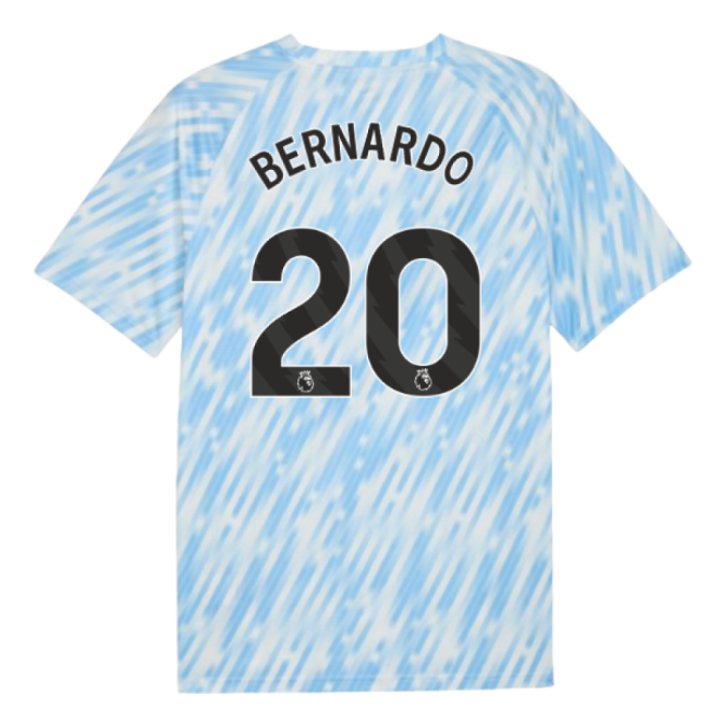 2025-2026 Man City Warm Up Jersey (Silver Sky) (Bernardo 20)-Football Jersey Hub