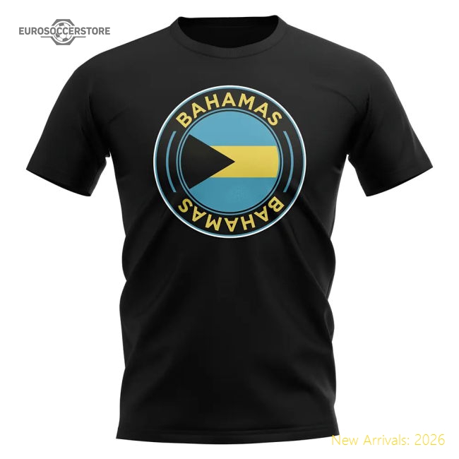 Bahamas Football Badge T-Shirt (Black)-Football Jersey Hub