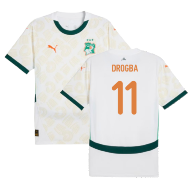 2024-2025 Ivory Coast Away Shirt (Drogba 11)-Football Jersey Hub