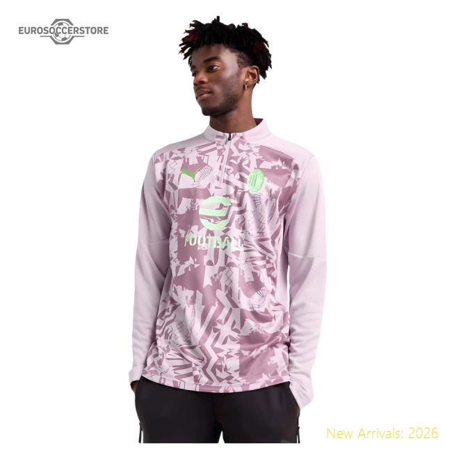 2024-2025 AC Milan Prematch 1/4 Zip Top (Grape)-Football Jersey Hub