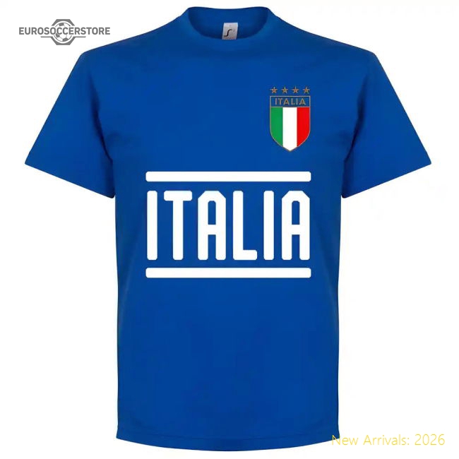 Italy Totti 10 Team T-Shirt - Royal-Football Jersey Hub