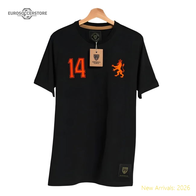Holland De Leeuw 14 Black Retro Football Shirt-Football Jersey Hub