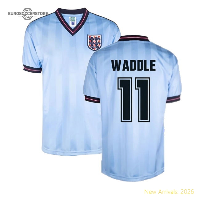 England 1986 World Cup Finals Third Shirt (Waddle 11)-Football Jersey Hub
