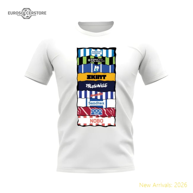 Brighton Sponsor History T-shirt (White)-Football Jersey Hub