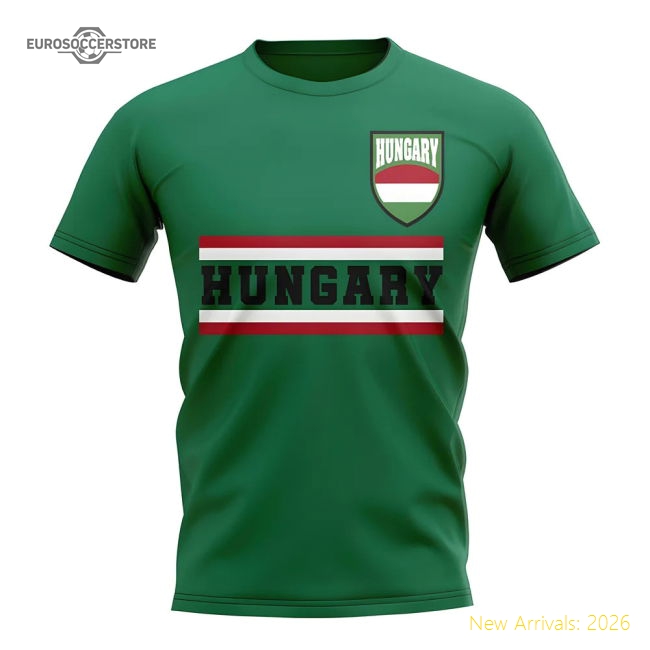 Hungary Core Football Country T-Shirt (Green)-Football Jersey Hub