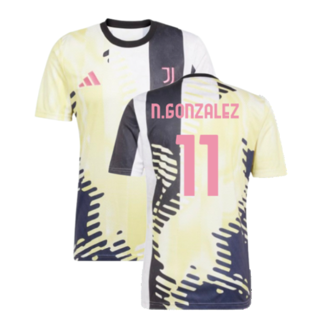 2025 Juventus Pre-Match Shirt (Yellow) (N.Gonzalez 11)-Football Jersey Hub
