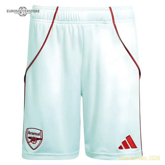 2025-2026 Arsenal Home Shorts (White) - Kids-Football Jersey Hub