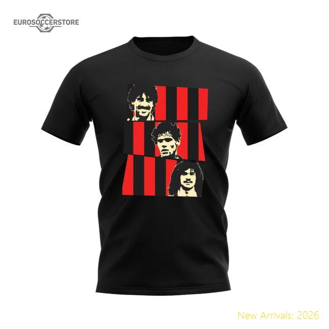 Van Basten Rijkaard Gullit AC Milan Trio T-Shirt (Black)-Football Jersey Hub
