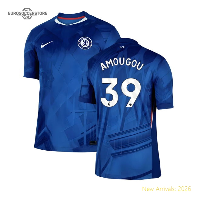 2025-2026 Chelsea Home Shirt (Amougou 39)-Football Jersey Hub