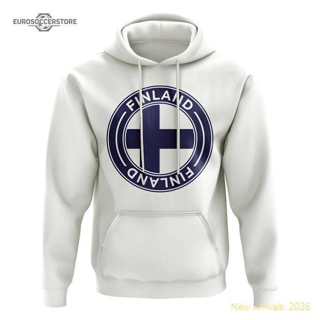Finland Football Badge Hoodie (White)-Football Jersey Hub