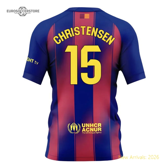 2025-2026 Barcelona Home Shirt (Kids) (Christensen 15)-Football Jersey Hub