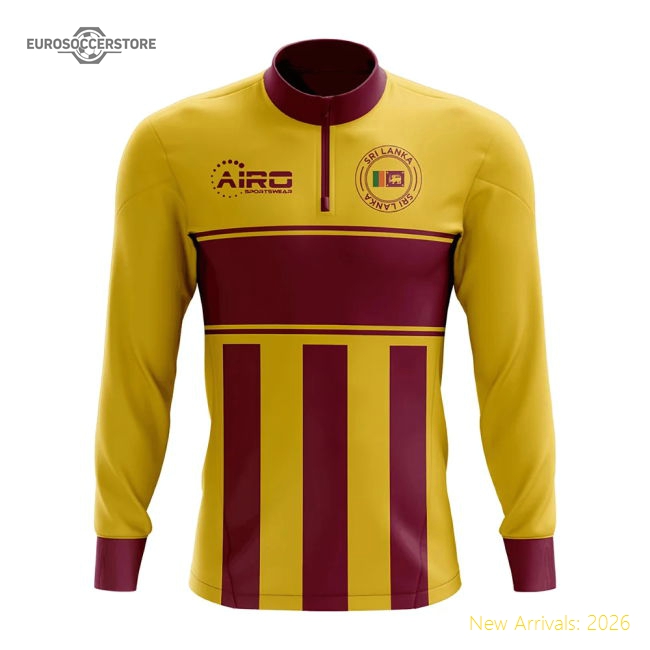 Sri Lanka Concept Football Half Zip Midlayer Top (Yellow-Red)-Football Jersey Hub