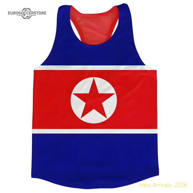 North Korea Flag Running Vest-Football Jersey Hub