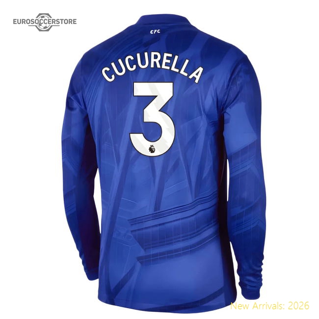 2025-2026 Chelsea Home Long Sleeve Shirt (Cucurella 3)-Football Jersey Hub