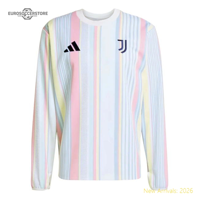 2025-2026 Juventus Pre-Match Warm Top (White)-Football Jersey Hub