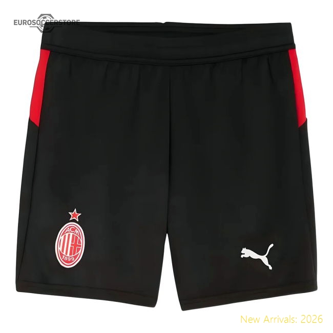 2025-2026 AC Milan Home Shorts (Black) - Kids-Football Jersey Hub