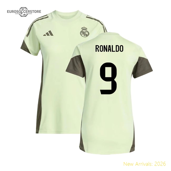 2025-2026 Real Madrid Training Jersey (Almost Lime) - Womens (Ronaldo 9)-Football Jersey Hub