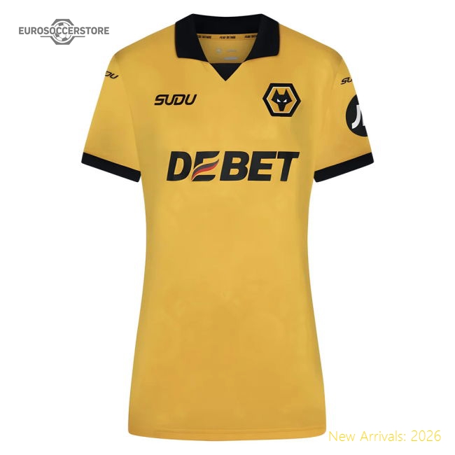 2025-2026 Wolves Home Shirt (Womens)-Football Jersey Hub