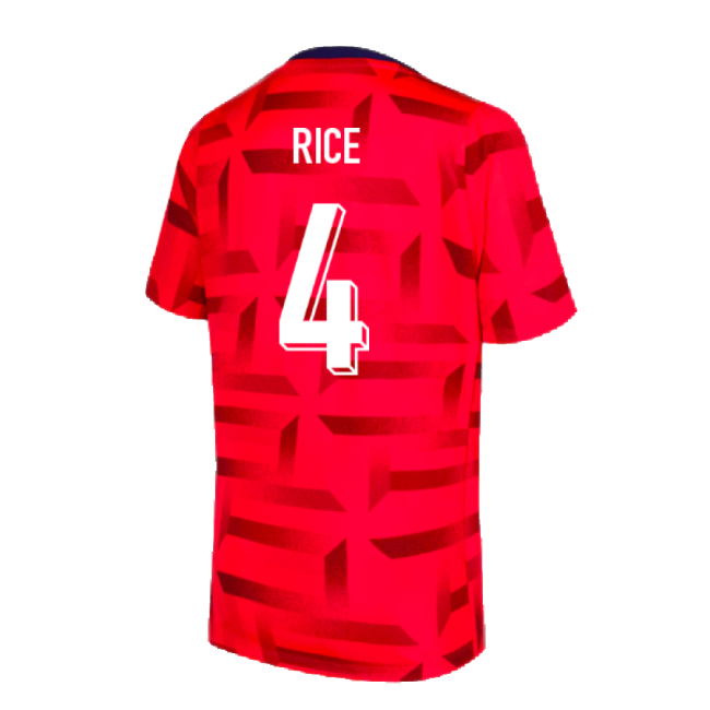 2024-2025 England Dri-FIT Pre-Match Shirt (Red) (Rice 4)-Football Jersey Hub