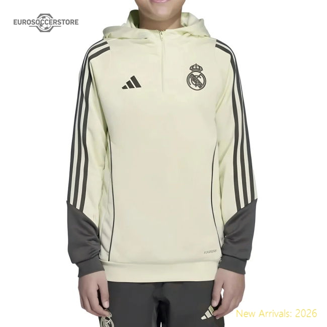 2025-2026 Real Madrid Training Hoody (Almost Lime) - Kids-Football Jersey Hub