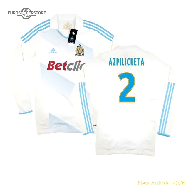 Marseille 2011-12 Player Spec Long Sleeve Home Shirt ((Excellent) L) (Azpilicueta 2)-Football Jersey Hub