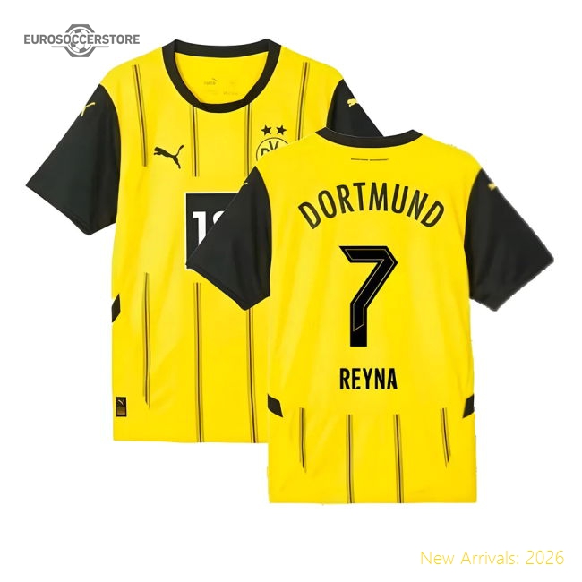 2024-2025 Borussia Dortmund Home Shirt (Reyna 7)-Football Jersey Hub