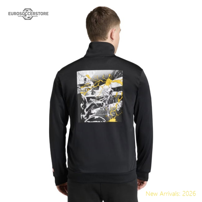 2025-2026 Real Madrid Marvel Track Top (Black)-Football Jersey Hub