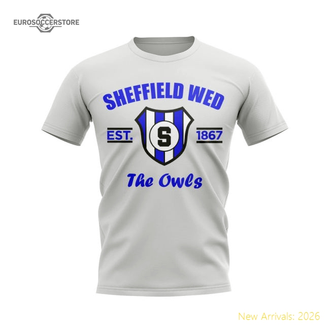 Sheffield Wednesday Established Football T-Shirt (White)-Football Jersey Hub