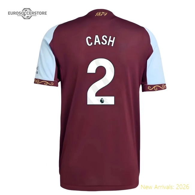 2025-2026 Aston Villa Authentic Home Shirt (Cash 2)-Football Jersey Hub